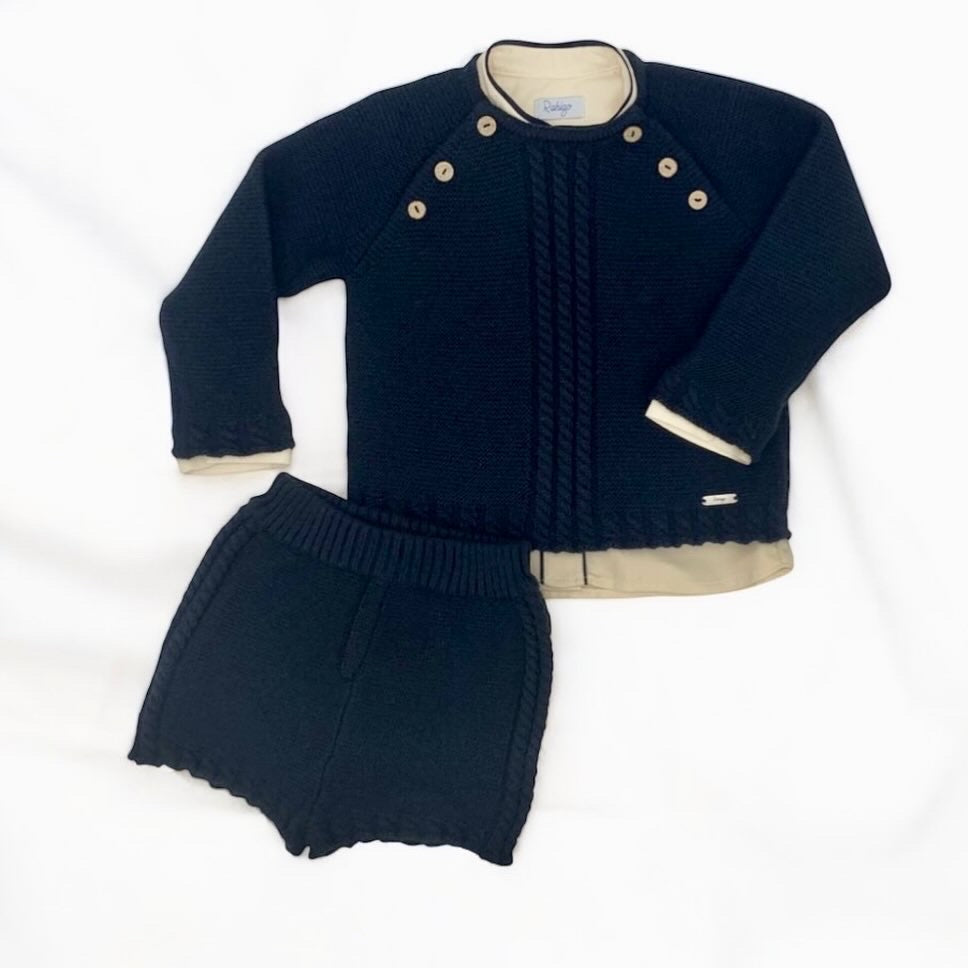 Navy Knit Hat with Ear Flaps